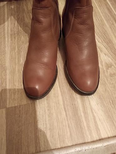 Сапоги: Высокие женские сапоги из натуральной кожи, цвет коньячный/коричневый — 7