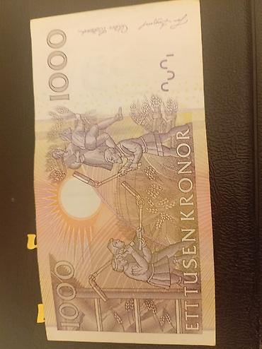 sintezator satılır: Məhsul: İsveç kronu banknotu – 1000 SEK (Ett Tusen Kronor) Təsvir: - — 2