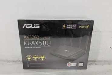 komputer ucun mikrofon: Asus AX3000 Dual Band RT AX58U Smart WiFi 6 WiFi Router . Yenidi