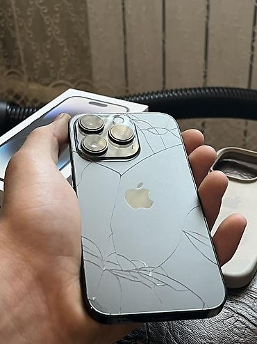 Apple iPhone: IPhone 14 Pro, Б/у, 128 ГБ, Black Titanium, Чехол, Коробка, 66 % — 2