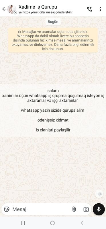 temizlik iş ilanları: Hər növ iş elanlari yalniz Xanimlar üçün whatsapp iş qrupma qoşulmaq