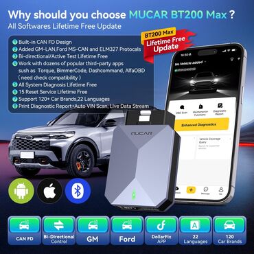 Alati za automobile: Novo- MUCAR BT200 MAX OBD2 CAN-FD Bi-directional ECM TCM ABS Novi — 15