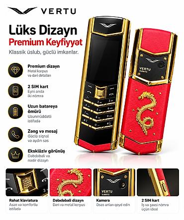ucuz telfonlar: Vertu rəng - Qırmızı, İki sim kartlı — 1