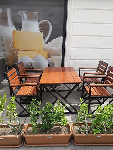 bar otracagi: Açıq hava üçün masa və stul dəsti - Komplekt: 1 ədəd düzbucaqlı masa — 1