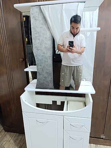 ванные шкафы: Тумба для ванны, Новый, С раковиной, МДФ, Платная доставка, цвет - Белый — 1