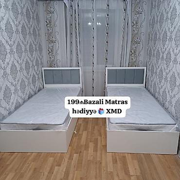 tek çarpayı: Bazalı tək nəfərlik çarpayı - Rəng: ağ korpus, boz yumşaq başlıq — 1