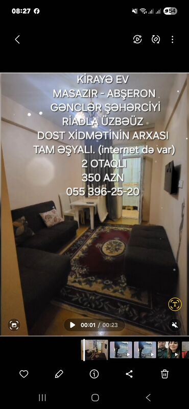 ehmedlide kiraye evler 3 otaqli: Kirayə Ev Masazır Abşeron gənclər şəhərciyi