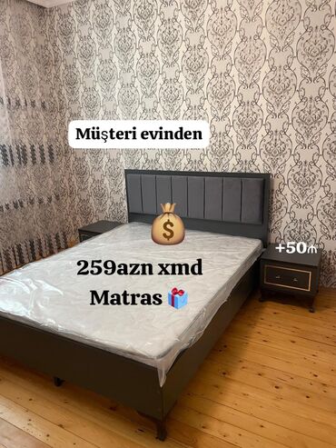 Yataq otağı dəstləri: Çarpayı rəng seçimi var matras 🎁