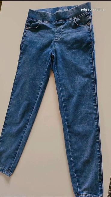 alpaka kaputi: Ovs jeggings pantalone od teksasa, za devojcice, u plavoj boji. Model — 2