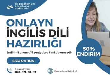 taim kursu: Xarici dil kursu, İngilis dili, Böyüklər üçün, Uşaqlar üçün, Danışıq klubu