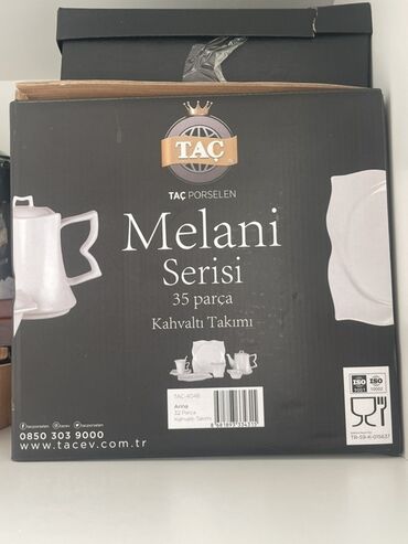 çaydan: Çay dəsti, rəng - Ağ, Farfor