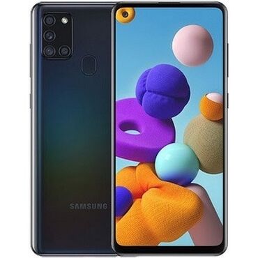 Samsung: Samsung Galaxy A21S, 64 GB, rəng - Bənövşəyi, Sensor, Barmaq izi