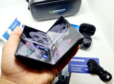 складной телефон: Samsung Galaxy Fold 2, Колдонулган, 512 ГБ, түсү - Кара, 2 SIM, eSIM