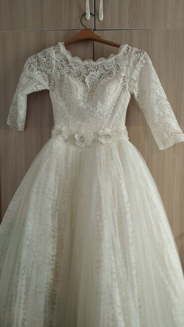 свадебное платье: Детское платье, цвет - Белый, Б/у