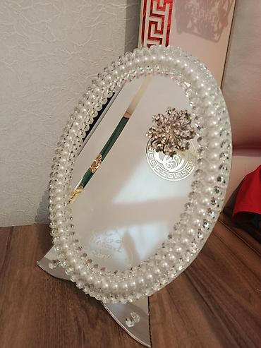 masaüstü lampa: Güzgü Masaüstü, Oval, Makiyaj üçün, Naxışlı — 1