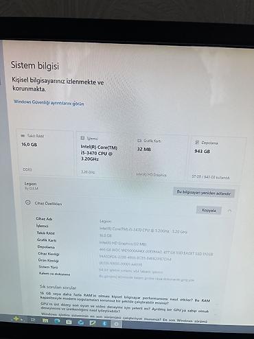 msı laptop fiyatları: Prosessor: Intel Core i5-3470 (3.20 GHz, 4 nüvəli) Operativ yaddaş — 7