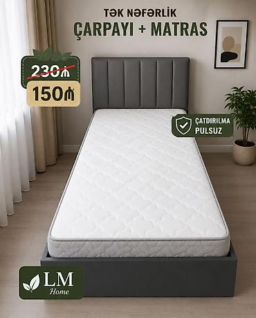 Çarpayılar: Tək nəfərlik çarpayı + matras dəsti - Komplekt: çarpayı karkası və — 1