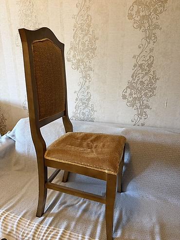 ipək parca: 6ədəd Taxta çərçivəli, yumşaq oturacaqlı və yüksək arxalı yemək otağı — 4