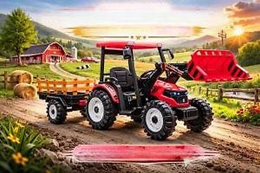 autobus igracka za decu: Dečiji električni traktor sa prikolicom i utovarivačem – Premium — 6