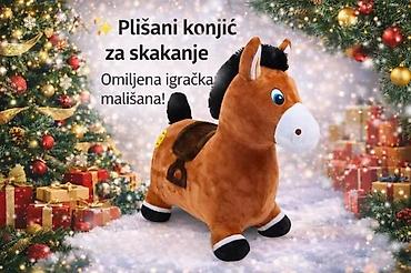 Dečije sportske igračke: Plišana igračka za skakanje – konjić/dino - Mekana plišana navlaka — 2