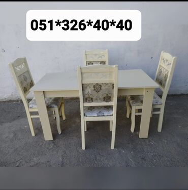 Masa və oturacaq dəstləri: Mətbəx üçün, Yeni, Dördbucaq masa, 4 stul — 9