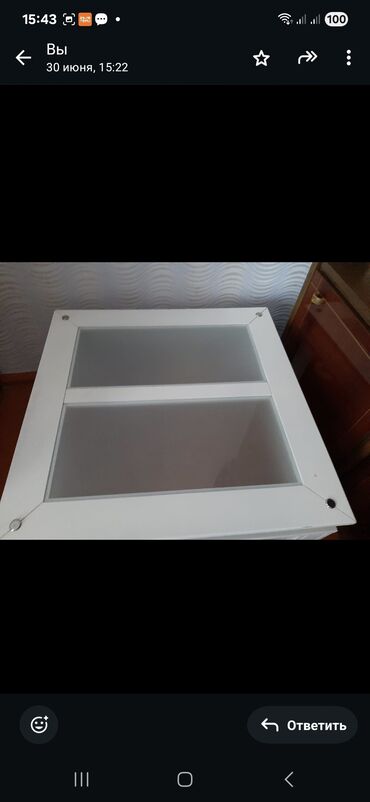 Жидкие обои: Ağ rəngdə şüşə panelli qapı/panel. - Material: ağ MDF/taxta çərçivə