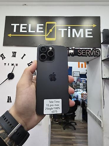 mac pro: IPhone 15 Pro Max, 256 GB, Black Titanium, Zəmanət, Simsiz şarj, Face ID — 1
