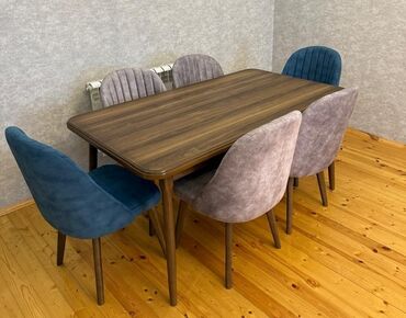 metbex desti: Qonaq otağı üçün, İşlənmiş, Kvadrat masa, 6 stul