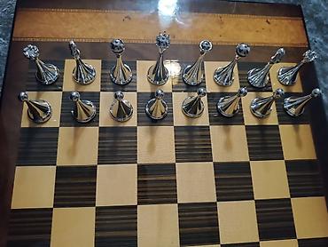 Şahmatlar: ♟️ Metal fiqurlu lüks şahmat dəsti – 45×32 sm Satılır yüksək — 3