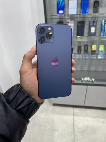 Apple iPhone: IPhone 12 Pro Max, 128 GB, Pacific Blue, Zəmanət, Simsiz şarj, Face ID