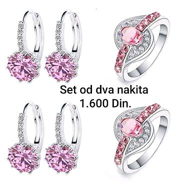 roze narukvice: Posrebreni set nakita od hirurskog čelika sa žigom S925 od dva — 1