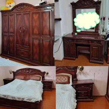 кровать купить баку: Двуспальная кровать, Шкаф, Трюмо, 2 тумбы, Б/у