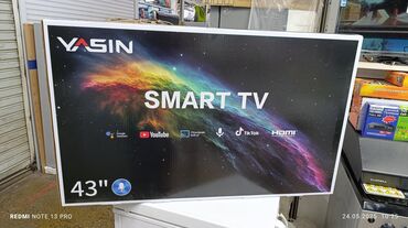 Телевизоры: Срочная акция телевизор YASIN 43 cmart android 14 Модель 43E9000 Цена