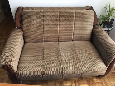 dvosed na razvlacenje polovno: Two-seat sofas, Textile, color - Brown, Used