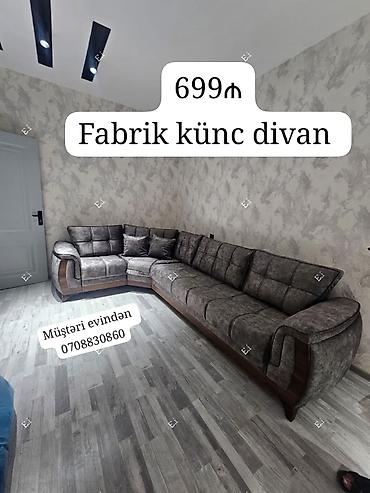 Fabrik istehsalı künc divan - Rəng: tünd boz - L‑şəkilli dizayn lalafo.az -da Fabrik istehsalı künc divan - Rəng: tünd boz - L‑şəkilli dizayn