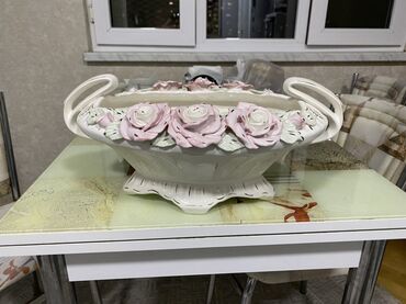 декоративная штукатурка снежок бишкек: Keramik dekorativ qab - Material: keramika/porcelain - Rənglər: açıq