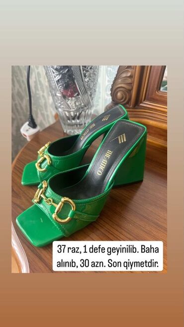 Tavalar: Ölçü: 37, rəng - Yaşıl, İşlənmiş