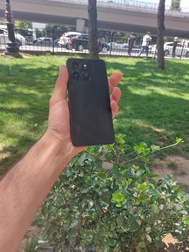 islenmis telefon: Honor X6a, 128 ГБ, цвет - Черный, Кнопочный, Отпечаток пальца, Face ID