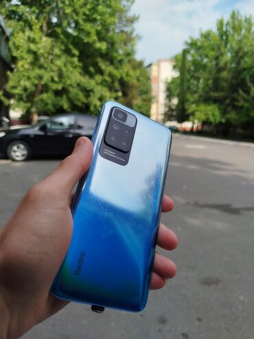 iwlenmiw telefonlarin satisi: Xiaomi Redmi 10, 64 ГБ, цвет - Синий, 
 Гарантия, Отпечаток пальца, Две SIM карты