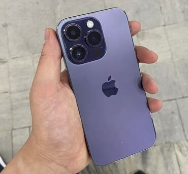 Apple iPhone: IPhone 14 Pro Max, Б/у, 256 ГБ, Deep Purple, Зарядное устройство, Защитное стекло, Кабель, 90 %