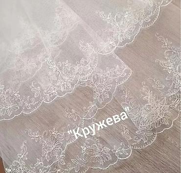 Свадебные аксессуары: Свадебный аксессуар, Фата, Новый, цвет - Айвори — 3