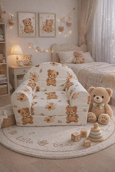 Foteljice: Mala fotelja 🪑 Dimenzije: 55×45 cm ✨ Sedeći deo: 30×30 cm 🛏️ — 16