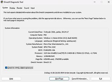 notebook qiymetleri: MSI oyun noutbuku Xüsusiyyətlər: - Ekran: 15.6" FHD (1920×1080) — 8