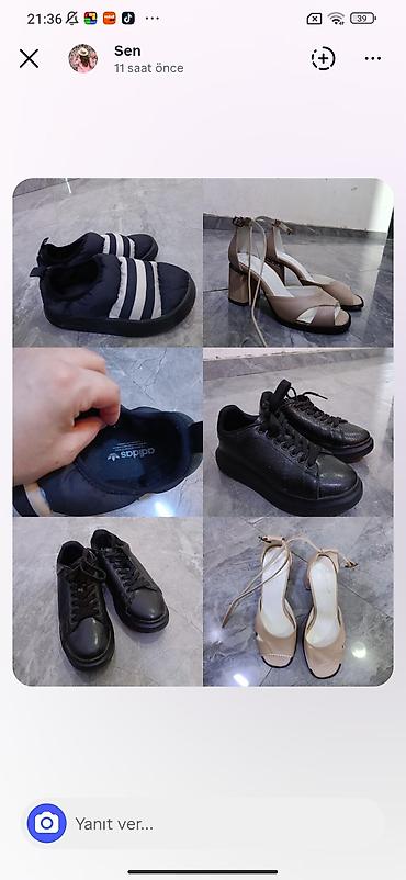 Adidas, Ölçü: 37, rəng - Qara, İşlənmiş