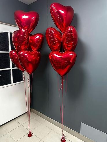 Шары: Воздушные шары «Сердца» — готовые композиции для романтического декора — 10
