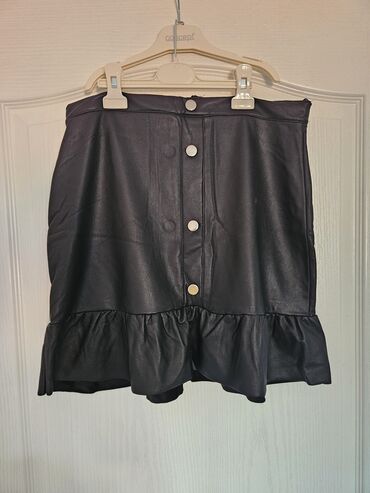 kozna mini suknja: L (EU 40), Mini, color - Black
