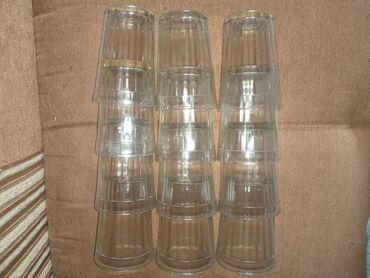 стеклянные стаканы: СТАКАНЫ ССР, по 100 сатылат штук 30ш айран, кампот, сүткө Штук 100