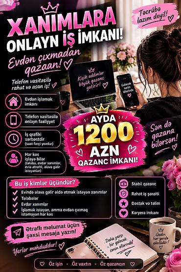 operator is: Çağrı mərkəzi operatoru tələb olunur, Yalnız qadınlar üçün, 18-29 yaş, Təcrübəsiz, Aylıq ödəniş — 1