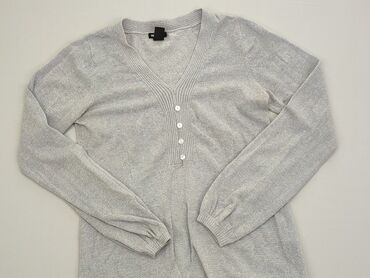 Bluzki: Bluza H&M, M (EU 38), stan - Idealny, wzór - Jednolity kolor, kolor - Szary