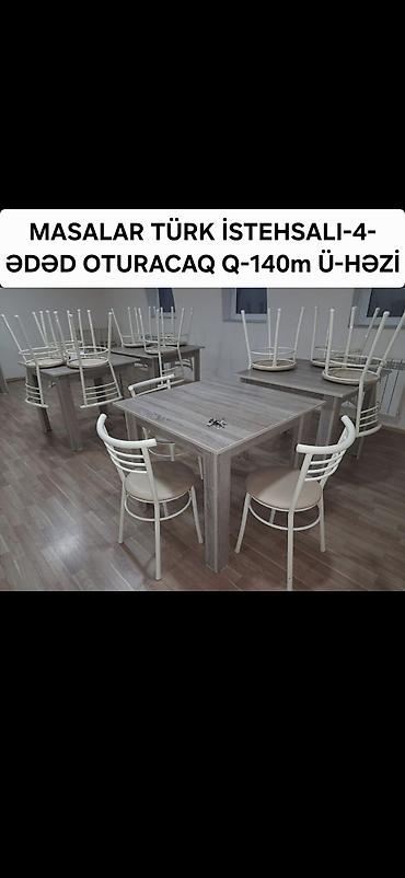 Stullar ilə, Kvadrat masa, 4 nəfər, Türkiyə